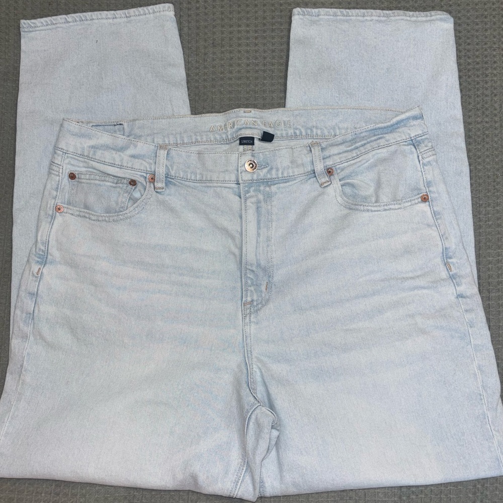 American Eagle Stretch Super High Rise Straight Jeans Women’s size 18 - Picture 5 of 11